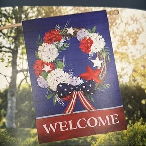 Patriotic Welcome Garden Flag